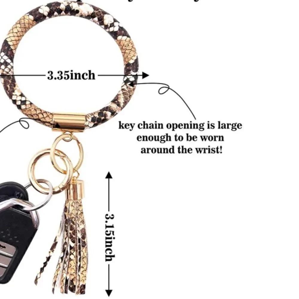 Snakeskin pattern key ring bracelet - Picture 3 of 3
